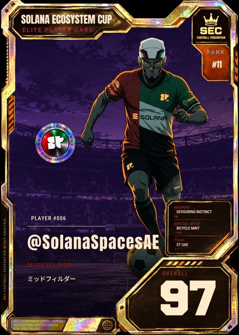 Mystic card of @SolanaSpacesAE, Superteam UAE